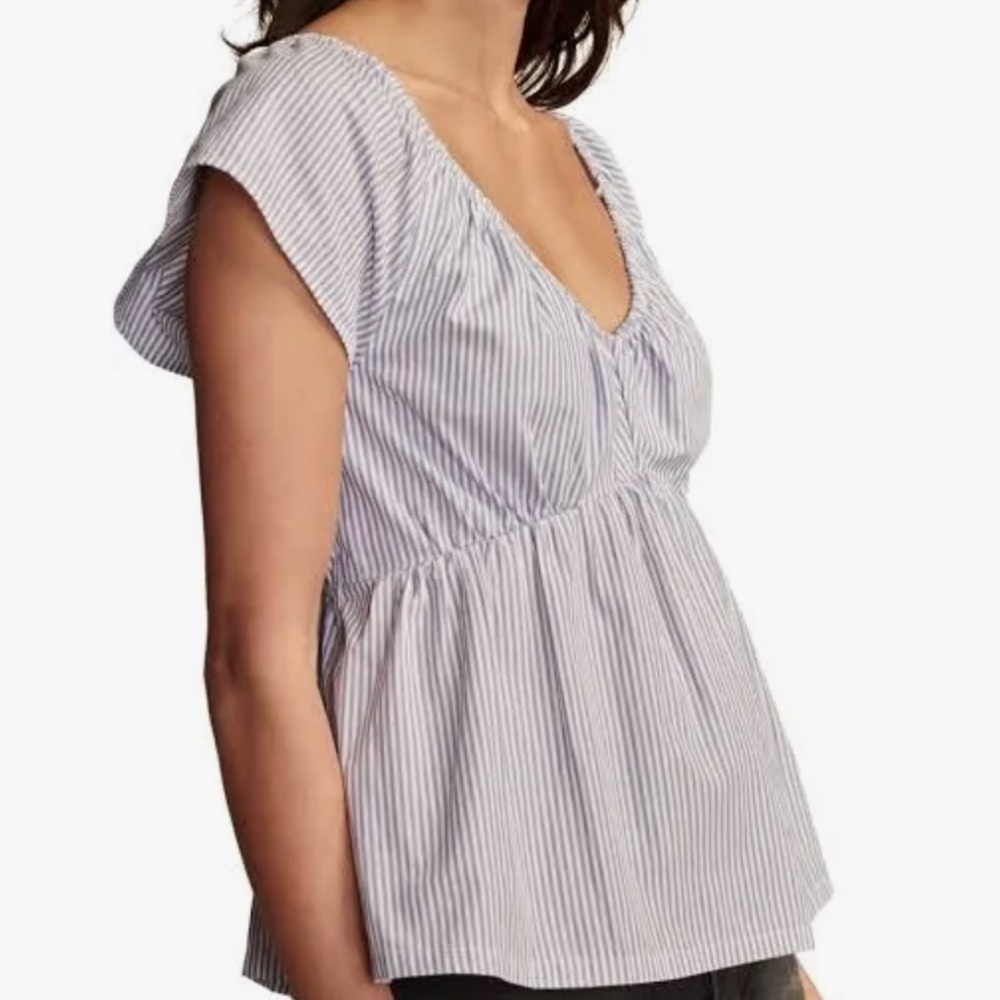 NWT Lucky Brand Lace up blouse Plus Size - Picture 2 of 5